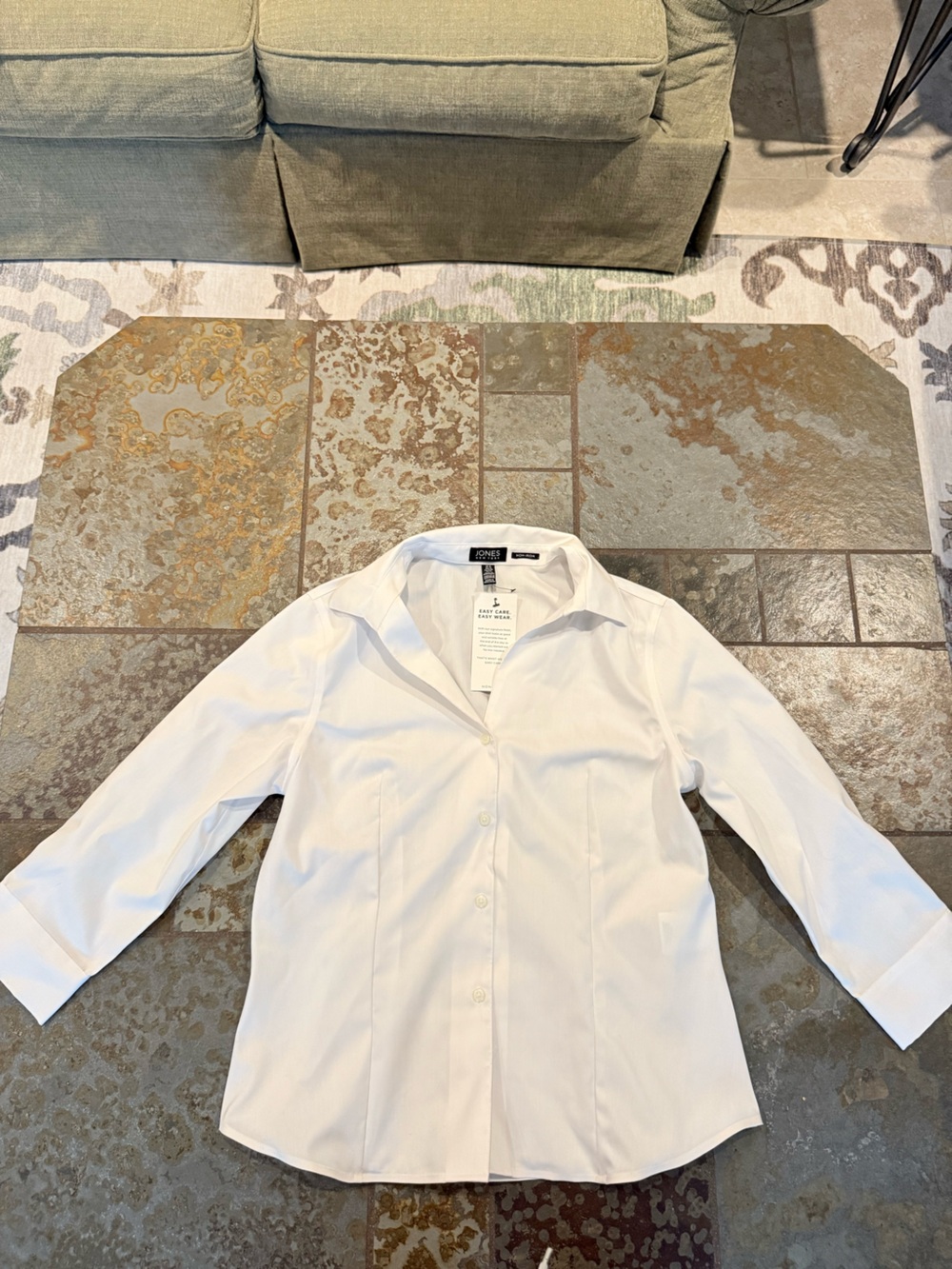Jones New York White Non-Iron Button Shirt